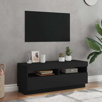 vidaXL Tv-meubel met LED-verlichting 100x35x40 cm zwart, Verzenden