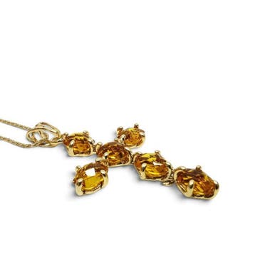 Citrien - Zilver - Ketting met hanger - handgemaakt, Nieuw