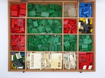 Lego Onderdelen - Rara Scatola in Legno Vintage LEGO System, Nieuw