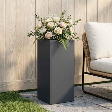 vidaXL Plantenbak Antraciet 20 x 20 x 40 cm Koudgewalst, Verzenden, Nieuw