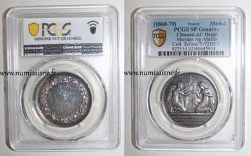 France Hochzeitsmedaille 1860 79 Terisse Kollektion T 723..., Verzenden