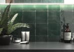 Wandtegel Arcadia Sartoria Olive Groen Handvorm Glans 13x13, Nieuw, Minder dan 20 cm, 10 m² of meer, Wandtegels