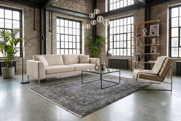 Grijs vintage - Vloerkleed - 260 cm - 170 cm - met, Nieuw