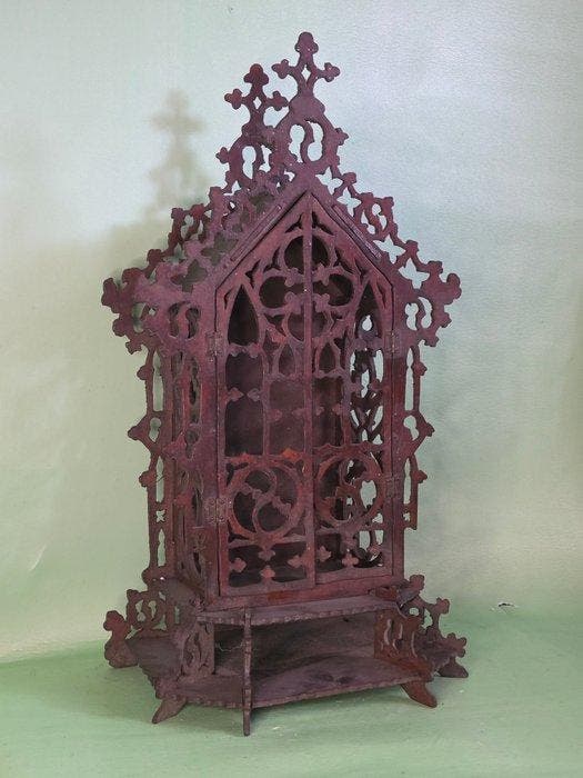 Neogothiek Unique Revival Altaarkastje - Kast - Hout - 56cm, Antiquités & Art, Art | Art non-occidental