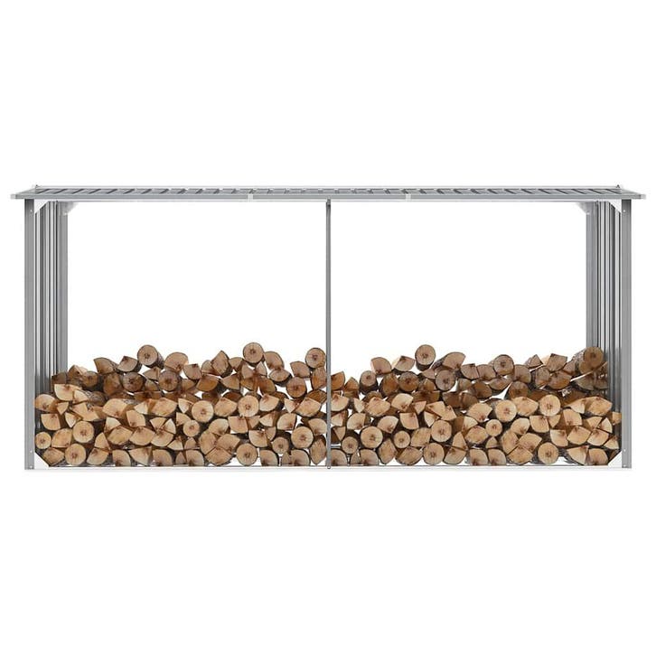 vidaXL Haardhoutschuur 330x92x153 cm gegalvaniseerd staal, Tuin en Terras, Overige Tuin en Terras, Nieuw, Verzenden
