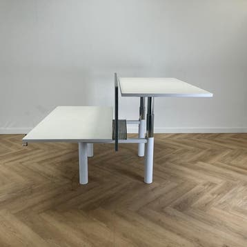 duo slingerbureau + tussen wand 160x80 cm per werkplek,  wit, Huis en Inrichting, Gebruikt