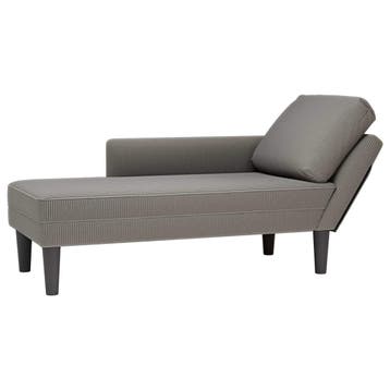 vidaXL Chaise longue met kussen corduroy stof lichtgrijs, Huis en Inrichting, Verzenden, Nieuw
