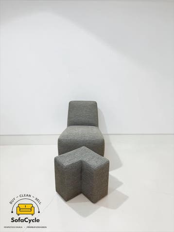 Koozo Robin Junior fauteuil grijs met poef – tweedehands, Verzenden, Nieuw
