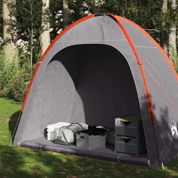 vidaXL Opbergtent waterdicht grijs en oranje, Verzenden, Nieuw
