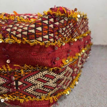 Poef - Wol - Marokkaanse Kilim poefhoes, Nieuw