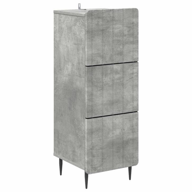 vidaXL Ladekast Betongrijs 33 x 34,5 x 92 cm Bewerkt hout, Huis en Inrichting, Kasten | Overige, Nieuw, Verzenden