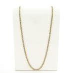 Gouden lange gourmetschakel ketting, Handtassen en Accessoires, Kettingen, Ophalen of Verzenden, Gebruikt, Overige kleuren, Goud