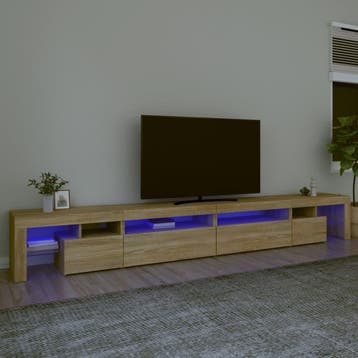 vidaXL Tv-meubel met LED-verlichting 290x36,5x40cm sonoma, Verzenden