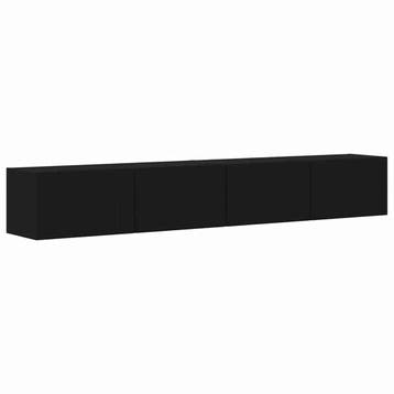 vidaXL TV Wandkast 2 st Zwart Bewerkt hout, Verzenden