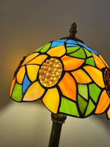 Buffet tafellamp - Glas-in-lood