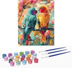 2dekans | Rubye® Schilderen op Nummer - Papegaaien voor, Ophalen of Verzenden