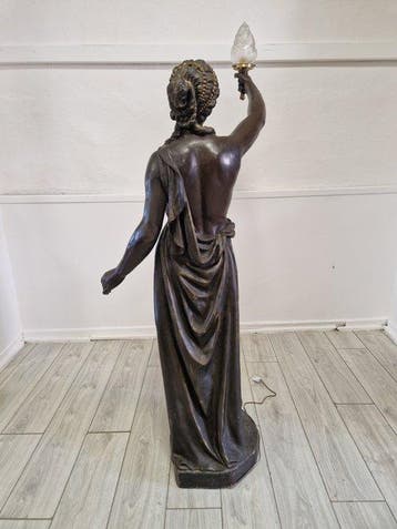 Staande lamp - Zinklegering - Art Nouveau-vloerlamp