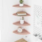 vidaXL Zwevende plank met plank met opslag 4 pcs Roze 24 x, Huis en Inrichting, Verzenden, Nieuw