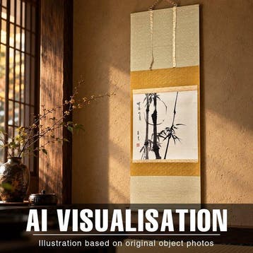 Hyakushi  – Bamboo – Handgeschilderde Japanse hangende rol