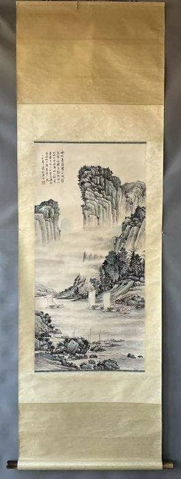 INK AND COLOR ON PAPER PAINTING ‘Landscape‘ - Attributed