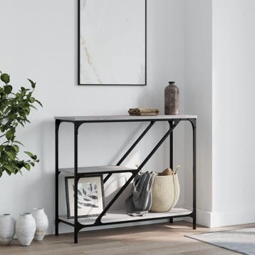vidaXL Wandtafel 88,5x30x75 cm bewerkt hout grijs sonoma, Verzenden, Nieuw