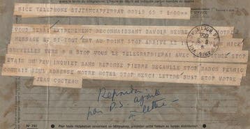 Jean Cocteau - Télégramme à Simone Menut - Pierre de Gaulle, Nieuw