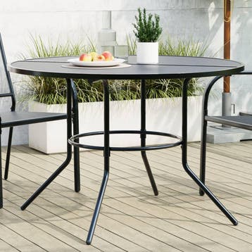 vidaXL Terrastafel rond Ø110x72,5 cm gepoedercoat staal, Tuin en Terras, Verzenden, Nieuw