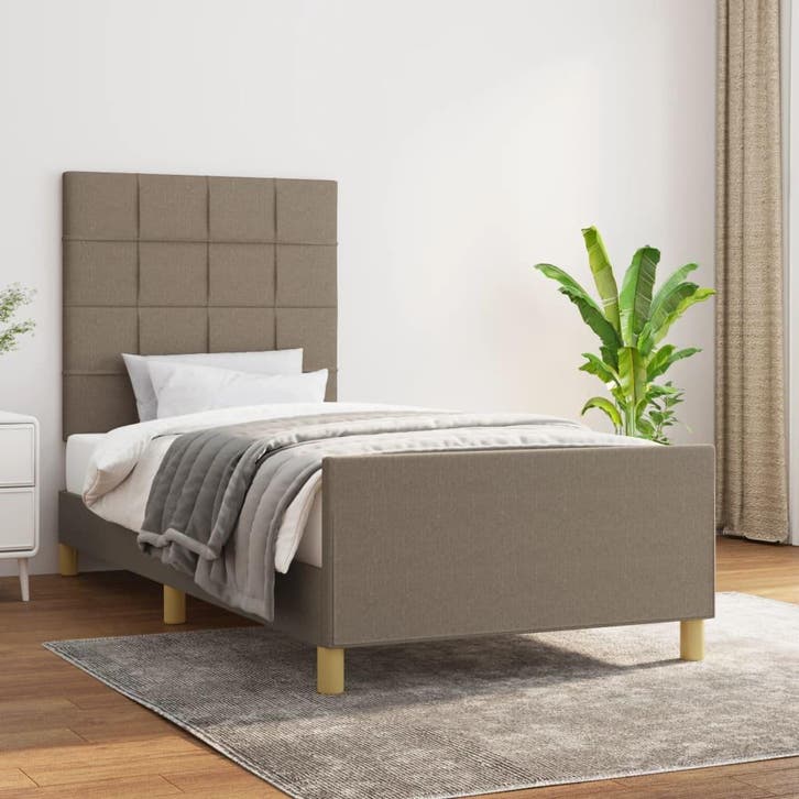 vidaXL Bedframe zonder matras 80x200 cm stof taupe, Maison & Meubles, Chambre à coucher | Lits, Envoi