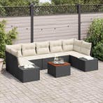vidaXL Tuinbank Set met opslag 8 pcs Zwart en Crème poly, Tuin en Terras, Verzenden, Nieuw