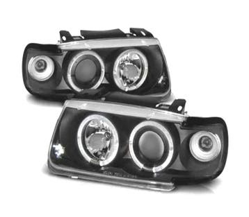 PHARES VOLKSWAGEN VW POLO 6N 94-99 ANGEL EYES FOND NOIR MAN, Verzenden
