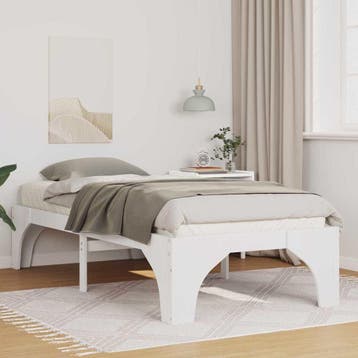 vidaXL Bedframe Wit 75 x 190 cm Massief grenenhout, Verzenden