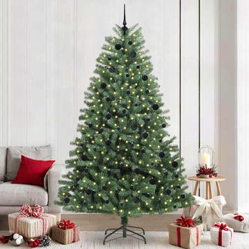 vidaXL Kunstmatige Hinged Kerstboom Groen 240 cm PVC en, Verzenden