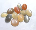 Set maanstenen 100% natuurlijk Cabochon- 24.66 g - (12), Collections, Minéraux & Fossiles