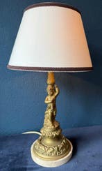 Lamp - Brons, Marmer - Lamp met cupido