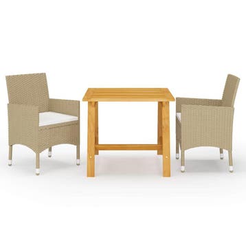 vidaXL 3-delige Tuinset beige, Verzenden, Nieuw, Tuinset