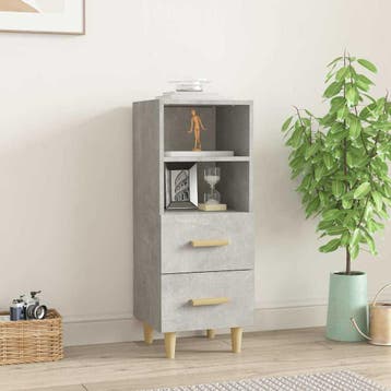 vidaXL Dressoir 34,5x34x90 cm bewerkt hout betongrijs, Verzenden, Nieuw