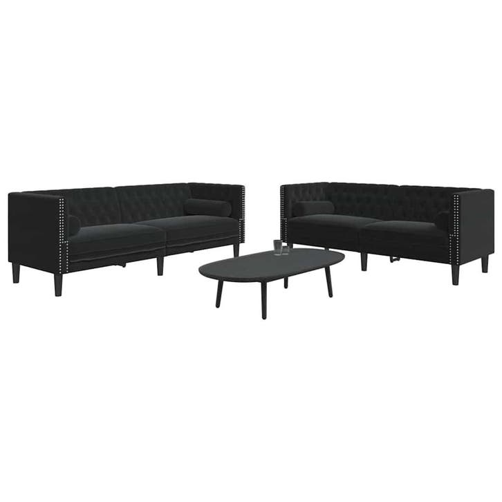 vidaXL 2-delige Loungeset Chesterfield met bolsters fluweel, Maison & Meubles, Canapés | Salons, Envoi