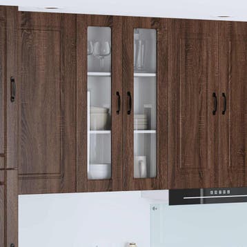vidaXL Wandglas Kasten PORTO Bruin Eiken 60 x 31 x 100 cm, Verzenden