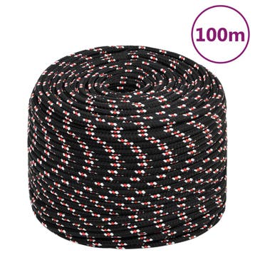 vidaXL Boot touw 10 mm 100 m polypropyleen zwart, Verzenden