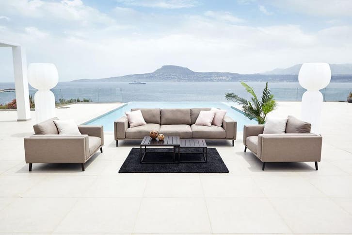 Flow. Doozy sofa set XL taupe chiné |   Sunbrella | SALE, Tuin en Terras, Tuinsets en Loungesets