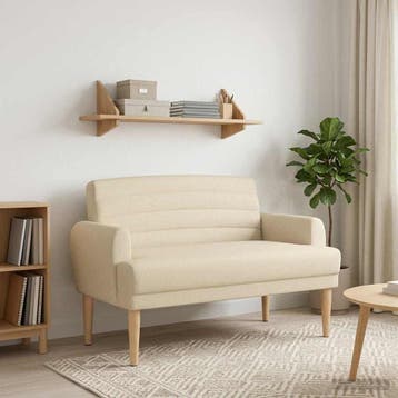 vidaXL Lovingseat met knoopge tuft Crèmekleurig 116 x 67 x, Verzenden, Nieuw