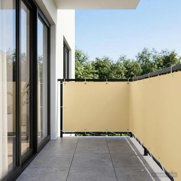 vidaXL Balkonscherm 1,2 x 15 m Stof met PU-coating Beige, Verzenden