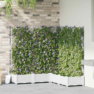 vidaXL Plantenbak 5 st Wit 120 x 120 x 125,5 cm PP, Verzenden, Nieuw