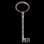 Médiéval Fer clé médiévale en fer (pour porte ou coffre) -