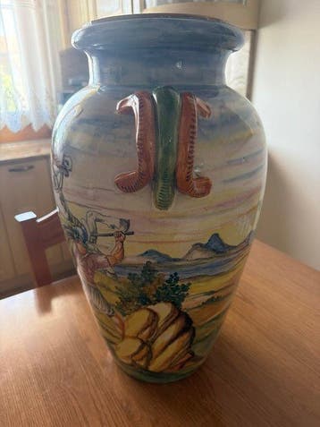 Onbekende kunstenaar - Vaso in maiolica con scena di