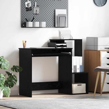 vidaXL Bureau Zwart Eiken 106 x 41 x 88.5 cm Bewerkt hout, Verzenden