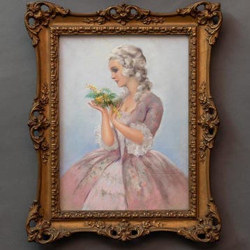 Tito Corbella - Young noblewoman with a bouquet of flowers