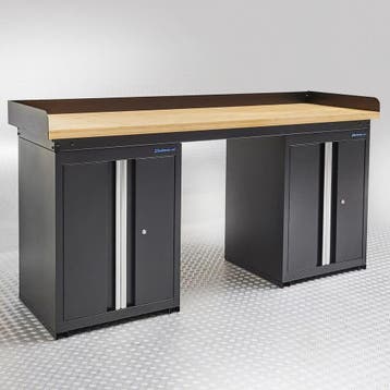 Datona Werkbank PRO bamboe - 2 opbergkasten - 200 cm -, Doe-het-zelf en Bouw, Ophalen of Verzenden, Nieuw