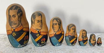 7-Delige Matroesjka - Pop Handgeschilderd Tsaren/Keizers -