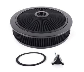 Luchtfilter 14 X 3 inch high flow zwart met zwart filter, Ophalen of Verzenden, Nieuw
